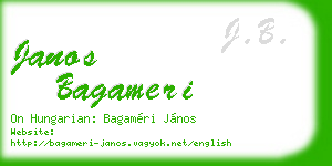 janos bagameri business card