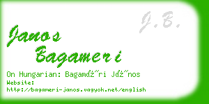 janos bagameri business card